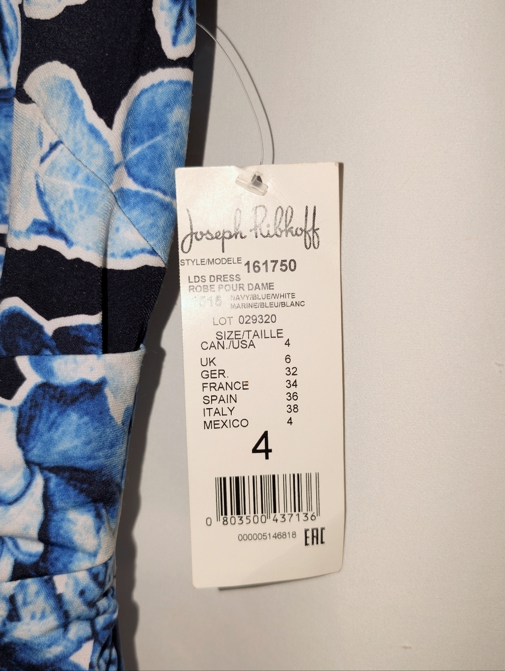 Joseph Ribkoff Blue Floral Patterned Dress - Picture 5 of 6